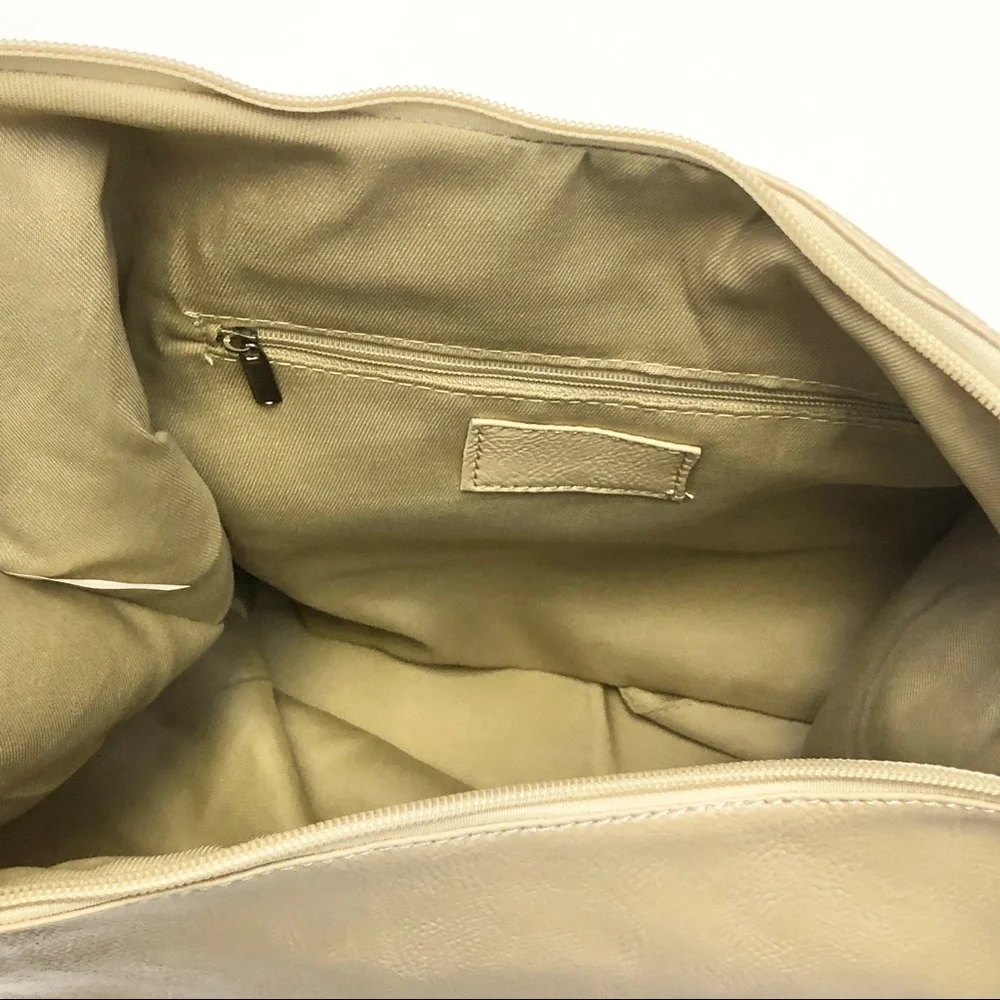 Cream Hobo Ruffle Hobo Purse
